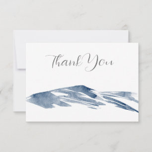 Minimalist Abstract Slate Watercolor Hills  Thank You Card