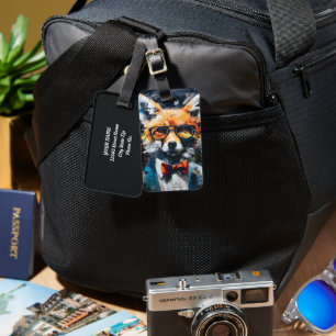 Minimalist Abstract Suited Fox Luggage Tag