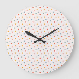 Minimalist Abstract Tiny Spots Pastel Earth Tones Large Clock