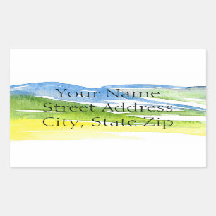 Minimalist Abstract Watercolor Hills 2 labels