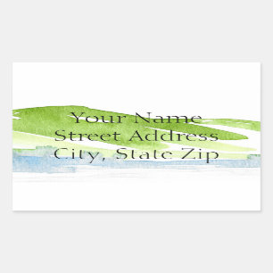 Minimalist Abstract Watercolor Hills 3 labels