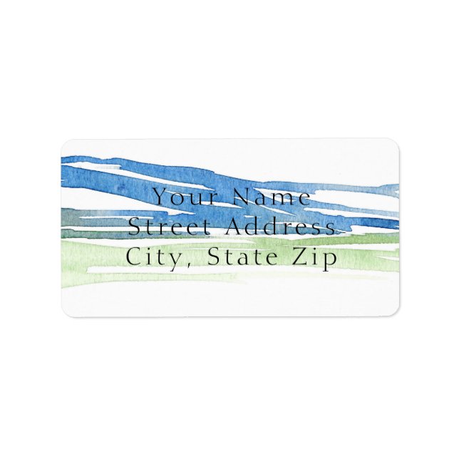 Minimalist Abstract Watercolor Hills 4 labels  (Front)
