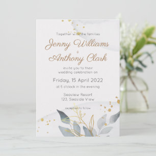 Minimalist Abstract Watercolor Wedding Invitation