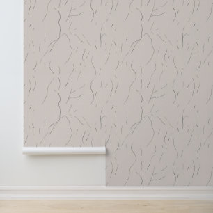 Minimalist Abstract Wavy Line Pattern Wallpaper