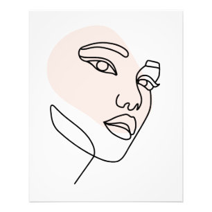 Minimalist Abstract Woman Face Line Art Drawing 2 Photo Print