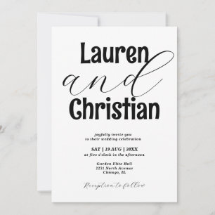 Minimalist Accented Names Wedding  Invitation