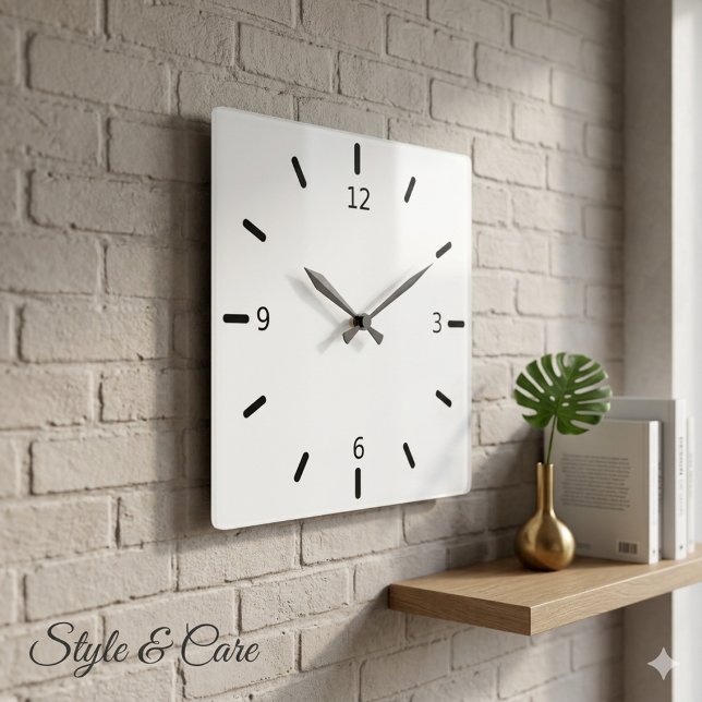 Minimalist Acrylic Square  10.75" Wall Clock (Minimalist Acrylic Square 10.75 Wall Clock)