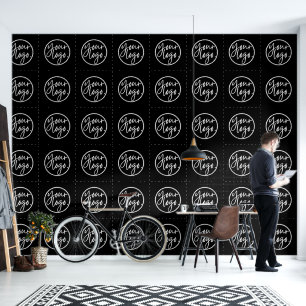 MINIMALIST ADD YOUR OWN LOGO BUSINESS DECOR BLACK WALLPAPER