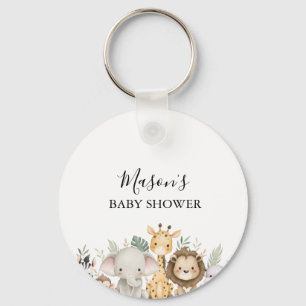 Minimalist Adventure Woodland Animals Baby Shower Keychain
