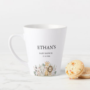 Minimalist Adventure Woodland Animals Baby Shower Latte Mug