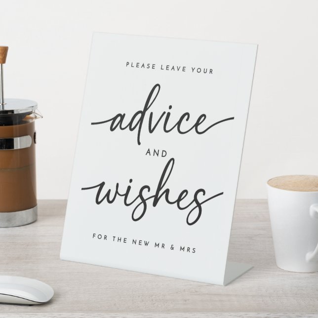 Minimalist Advice and Wishes Pedestal Sign (In SItu)