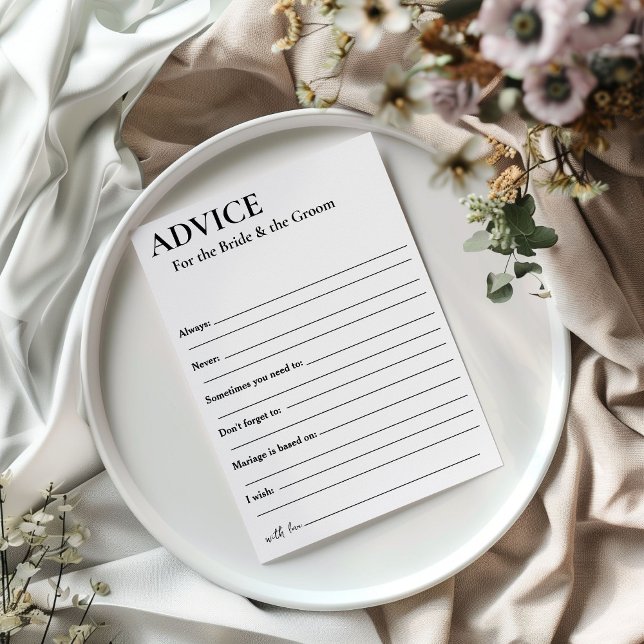 Minimalist advice for the bride and the groom invitation (Creator Uploaded)