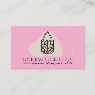 Minimalist aesthetic feminine tote bag Baby Pink Business Card
