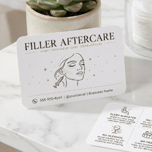 Minimalist Aesthetic Filler Post-Care Card