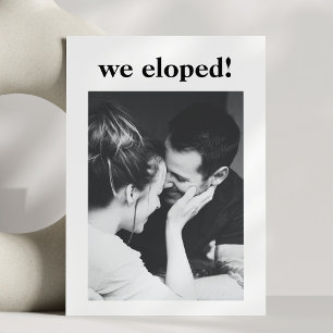 Minimalist Aesthetic Photo Elopement Party  Invitation