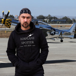 Minimalist Airplane Spotter, Personalized Custom Hoodie