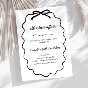 Minimalist All White Party Invitation