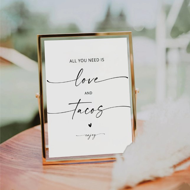 Minimalist All You Need Is Love and Tacos Sign (Creator Uploaded)