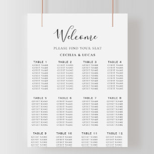 Minimalist  Alphabetical Wedding Seating Chart