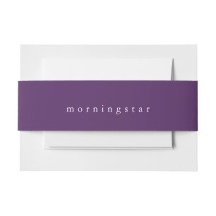 Minimalist Amethyst Purple Invitation Belly Band