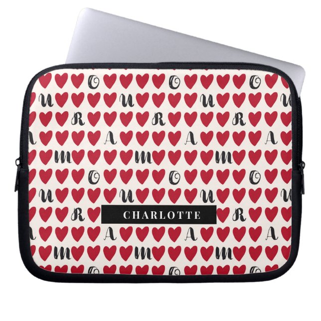Minimalist Amour Heart Pattern Laptop Sleeves Gift (Front)