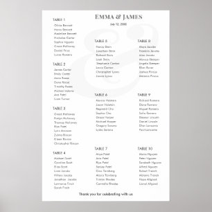Minimalist Ampersand Wedding 10 Seating Chart