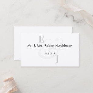 Minimalist Ampersand Wedding   Flat Table Seating  Place Card