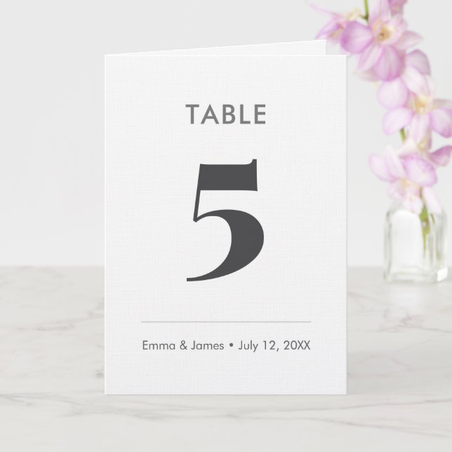 Minimalist Ampersand Wedding | Folded Table Number (Orchid)