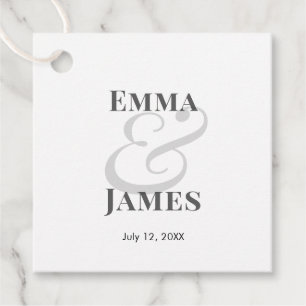 Minimalist Ampersand Wedding Names Thank You Text Favour Tags