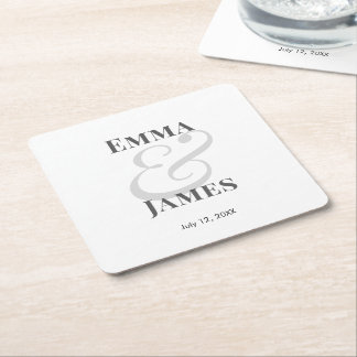 Minimalist Ampersand Wedding | Paper Coaster