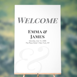 Minimalist Ampersand Wedding | Welcome Sign