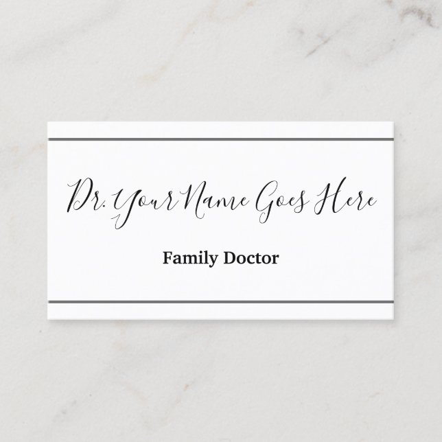 Minimalist and Basic Family Doctor Business Card (Front)