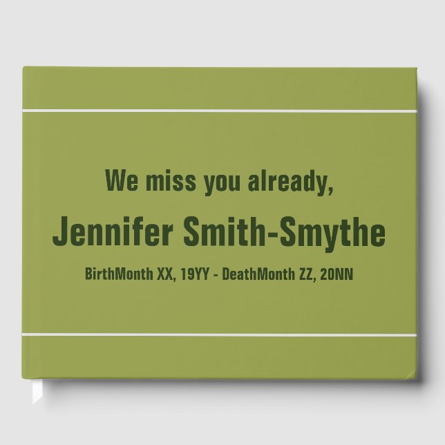 Minimalist and Elegant Funeral/Memorial Guestbook (Front)