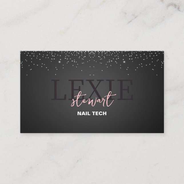 Minimalist and Elegant Nail Tech QR Code Business Card (Front)