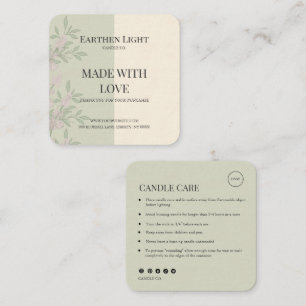 Minimalist and Modern Botanical Candle Care Card