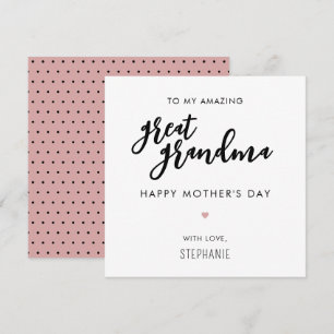 Minimalist and Modern Great Grandma Mother's Day Card