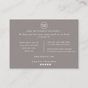 Minimalist and modern order thank you with logo business card