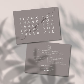 Minimalist and modern order thank you with logo business card