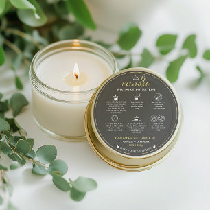 Minimalist and Modern Simple Candle Safety Label