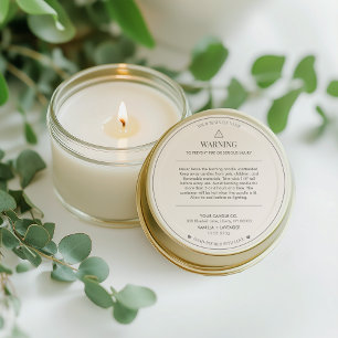 Minimalist and Modern Simple Candle Safety Label