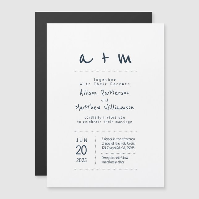 Minimalist and Modern Wedding Invitation (Front/Back)