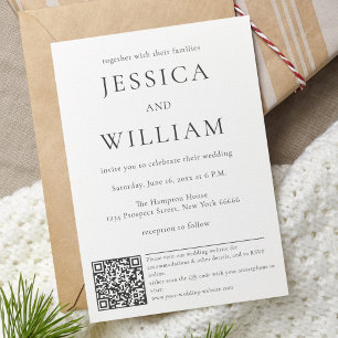 Minimalist And Modern Wedding With QR Code Invitation