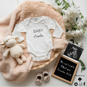 Minimalist and neutral Pregnancy Announcement 