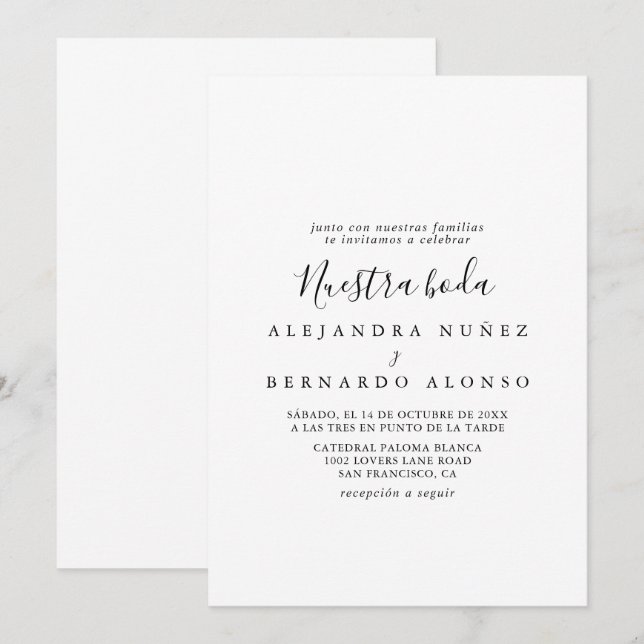 Minimalist and Simple Invitation From Our Wedding (Front/Back)