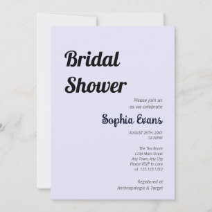 Minimalist and Simple Lavender Bridal Shower Invitation