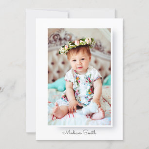 Minimalist and Simple Photo Baptism Invitation