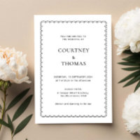 Minimalist and simple scalloped border invitation