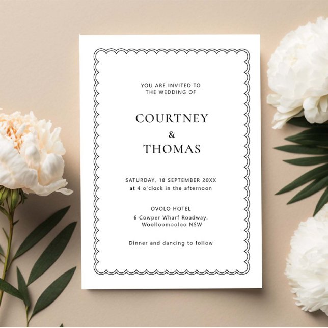 Minimalist and simple scalloped border invitation (Creator Uploaded)