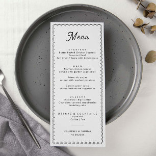 Minimalist and simple scalloped border menu card