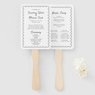 Minimalist and simple scalloped border program hand fan